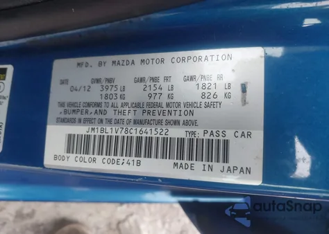 2012 Mazda Mazda3 I Touring from USA, damaged, VIN JM1BL1V78C1641522